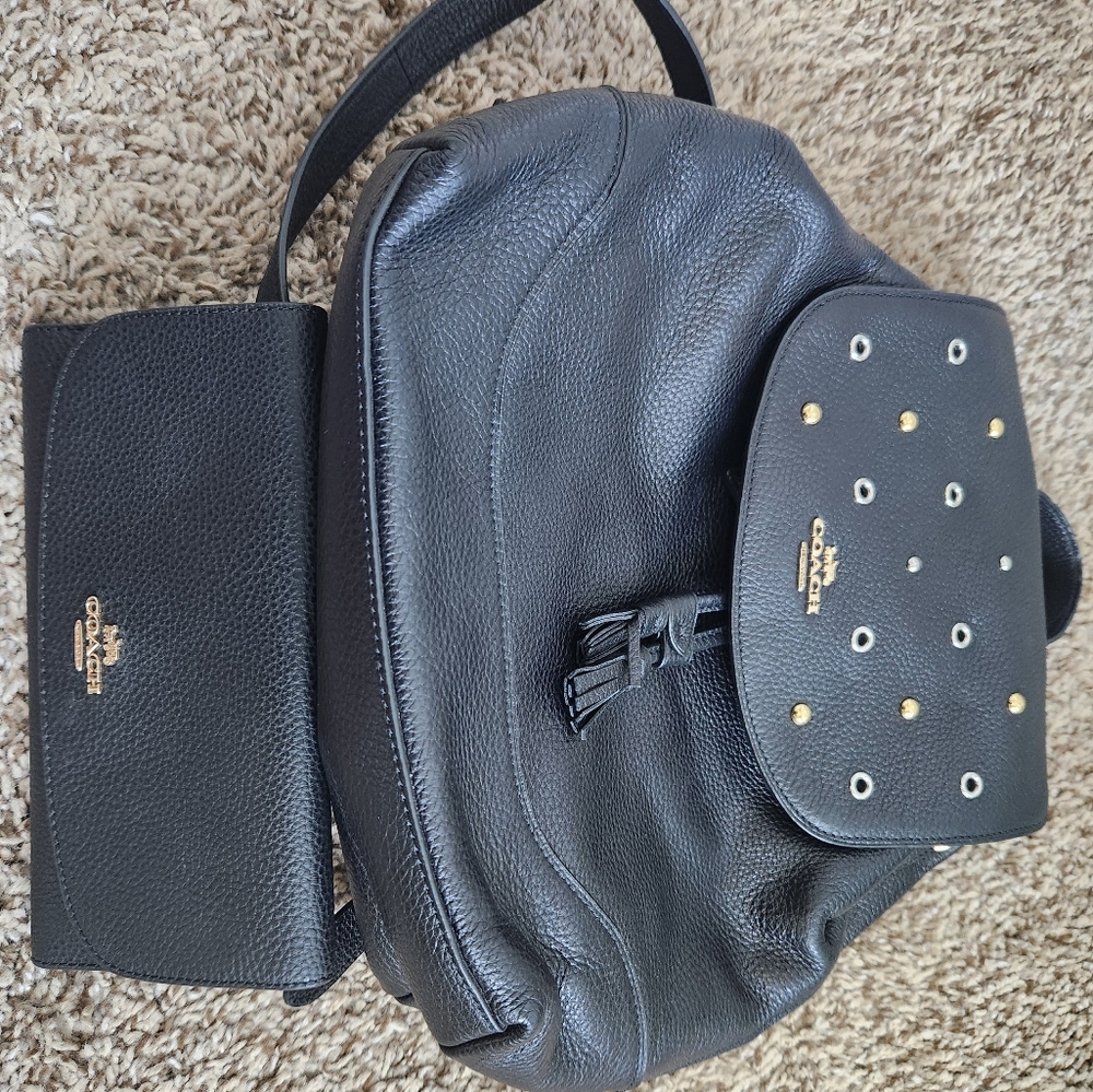 Coach backpack and matching wallet
